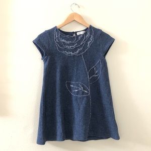 Zara Girls Blue Sweater Dress Soft Collection